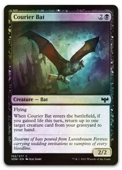 Courier Bat #102 (Foil) (NM) Crimson Vow VOW Magic MTG - Image 1