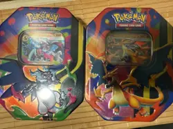 Pokemon TCG - Mega Charizard X and Y ex Tin (Set of 2 Tins) - Brand New Sealed - Image 1