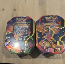 Pokemon TCG MEGA CHARIZARD EX TIN PAIR CHARIZARD X & Y BRAND NEW AND SEALED 2026 - Image 1