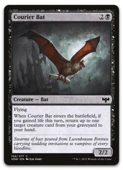 Courier Bat #102 (NM) Crimson Vow VOW Magic MTG - Image 1