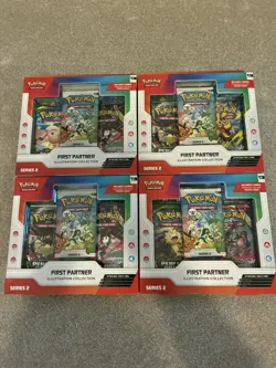 4x Sealed Pokemon First Partner Illustration Collection Series 2 - Image 1