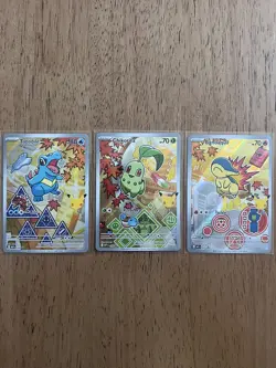 Pokemon First Partner Illustration Collection Series 2 Johto Gen 2 Starters NM - Image 1