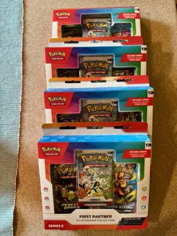 Lot of 4 Pokemon First Partner Illustration Collection Series 2 Sealed - Image 1