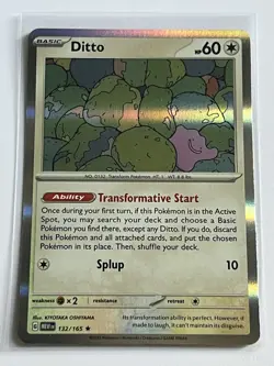 Ditto 132 / 165 Pokemon Scarlet & Violet 151 2023 Near Mint Holo Rare - Image 2