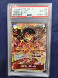 2022 One Piece OP01 En Alternate Art #024 Monkey D. Luffy PSA 10 GEM MINT - Image 1
