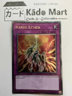 Icarus Attack RA03-EN165 Quarter Century Secret Rare 1st Edition YuGiOh TCG Card - Image 1