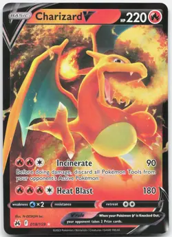 Charizard V 018/159 Holo V Rare Crown Zenith Pokemon Holo Near Mint - Image 1