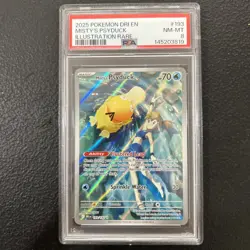 2025 POKEMON DRI EN-DESTINED RIVALS ILLUSTRATION RARE #193 MISTY'S PSYDUCK PSA 8 - Image 1