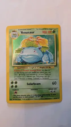 Pokemon TCG Venusaur Holo Card Base Set, Unlimited, Card 15/102 MP - Image 1