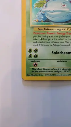 Pokemon TCG Venusaur Holo Card Base Set, Unlimited, Card 15/102 MP - Image 3
