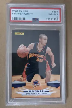 Panini 2009-10 Rookie Stephen Curry #307 PSA 8 Warriors NBA Base Set - Image 1