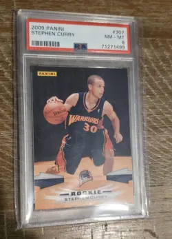 Panini 2009-10 Rookie Stephen Curry #307 PSA 8 Warriors NBA Base Set - Image 2