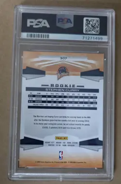 Panini 2009-10 Rookie Stephen Curry #307 PSA 8 Warriors NBA Base Set - Image 3