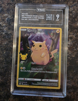 TAG 9 Mint Pokemon TCG Pikachu 005/025 Celebrations Classic Full Art Holo - Image 1