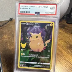Pokemon TCG Pikachu PSA 9 005/025 Celebrations Full Art Holo EN 2021 - Image 1