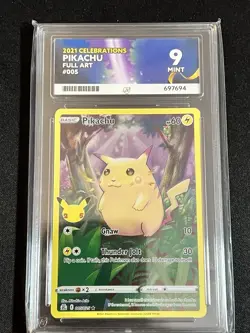 Pokemon Pikachu TCG Holo Rare Card Celebrations 005/025 Ace Grade 9 - Image 1
