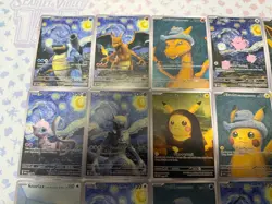 FAN ART 18 Pokemon Van Gogh Full Art Lot MonaPika Charizard Mew Mewtwo Eevee - Image 2