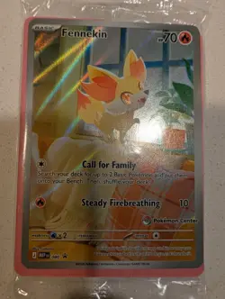 Pokemon TCG Fennekin 080 Me: Mega Evolution Promo Pokemon Center Stamp - Image 1