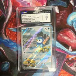 Pokemon TCG Piplup 098/094 Phantasmal Flames Holo Illustration Rare CGC 9 2025 - Image 1