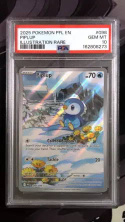 Pokemon 2025 Piplup 098/094 Illustration Rare Phantasmal Flames GEM MINT PSA 10 - Image 1