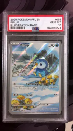 Pokemon 2025 Piplup 098/094 Illustration Rare Phantasmal Flames GEM MINT PSA 10 - Image 1