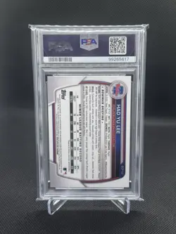 2023 Bowman Mega Hao Yu Lee Navy Blue Refractor PSA 10 - Image 2