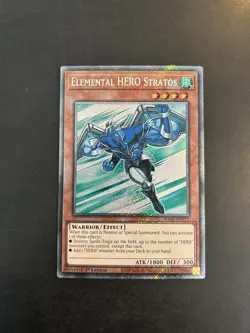 Yu-Gi-Oh! RA03-EN177 Elemental HERO Stratos (1st Edition) Secret Rare, NEAR MINT - Image 1