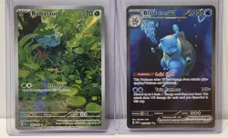 2023 Pokemon 151 Chase Lot of 2 Cards: 166 Bulbasaur IR, 200 Blastoise EX SIR - Image 1