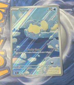 Pokemon TCG SV08 Surging Sparks Spheal 199/191 Illustration Rare Holo Eng 2024 - Image 2