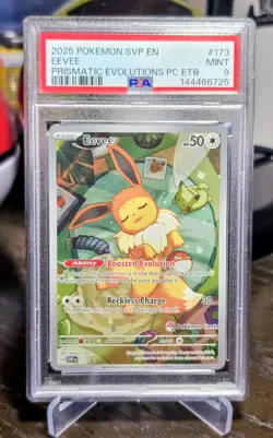2025 POKEMON PRISMATIC EVOLUTIONS SVP Eevee #173 Pokemon Center Promo PSA 9 - Image 1