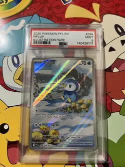 The Pokemon Company PSA 9 Piplup Illustration Rare Holo ME02 2025 EN 098/094 - Image 1