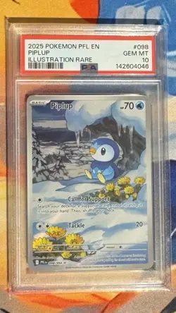 PSA 10 - Piplup - 098/094 - Phantasmal Flames English IR - Pokemon TCG - Image 1