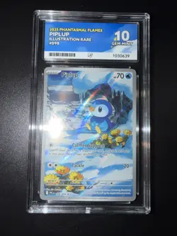 Pokemon TCG Piplup 098/094 Phantasmal Flames IR Ace 10 PERFECT SUBGRADES - Image 1