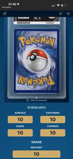 Pokemon TCG Piplup 098/094 Phantasmal Flames IR Ace 10 PERFECT SUBGRADES - Image 3