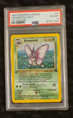 1999 Pokemon Jungle 1st Edition Venomoth Holo #13 PSA 6 First Brand New Cert - Image 1