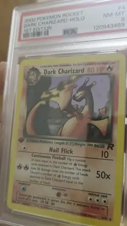 4/82 Dark Charizard 1st Edition PSA 8 Holo Team Rocket Base Pokemon Card WOTC - Image 2