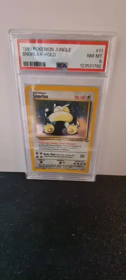 Pokemon Snorlax Holo PSA 8 NM-MT 11/64 Jungle Unlimited 1999 English - Image 1