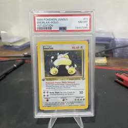 Pokemon 1999 EN Jungle Snorlax 1st Edition Holo Rare 11/64 PSA 8 - Image 1