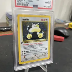Pokemon 1999 EN Jungle Snorlax 1st Edition Holo Rare 11/64 PSA 8 - Image 2