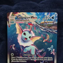 2021 Pokemon TCG Vaporeon VMAX Promo Full Art Rapid Strike Holo SWSH182 English - Image 2