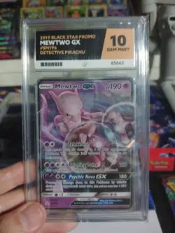 Pokemon Mewtwo GX SM196 Black Star Promo TCG Card 2019 Detective Pikachu Ace 10 - Image 1