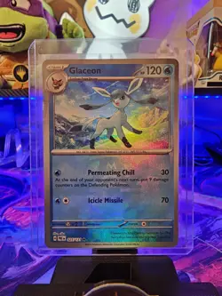 Pokemon Glaceon 025/131 Master Ball Pattern Holo Prismatic Evolutions NM - Image 2
