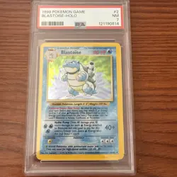Pokemon TCG Base Set Blastoise Holo Card 2/102 PSA 7 - Image 1