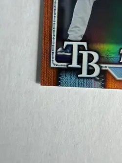 2026 Topps Series 1 Tristan Peters RC Rookie Orange Foil 2/25 Rays/White Sox - Image 4