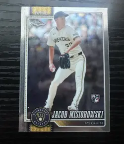 2026 Topps Chrome JACOB MISIROWSKI Milwaukee Brewers ROOKIE CARD #196 - Image 1