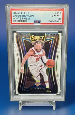 2024 PANINI SELECT WHITE PRIZM #332 JALEN BRUNSON 118/125 PSA 10 POP 2 - Image 3