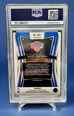 2024 PANINI SELECT WHITE PRIZM #332 JALEN BRUNSON 118/125 PSA 10 POP 2 - Image 4