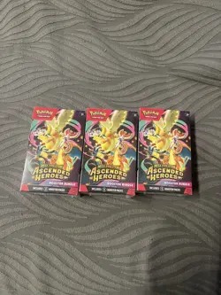 3 x Pokemon TCG Mega Evolution Ascended Heroes Booster Bundle - New + Sealed - Image 1