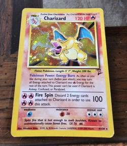 Pokemon TCG Charizard 004/130 120 HP Holo Rare Base Set 2 2000 English damage - Image 1