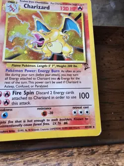 Pokemon TCG Charizard 004/130 120 HP Holo Rare Base Set 2 2000 English damage - Image 3